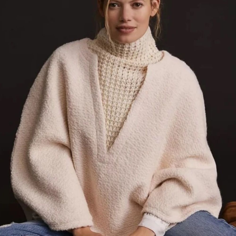 Anthropologie Textured Poncho One Size